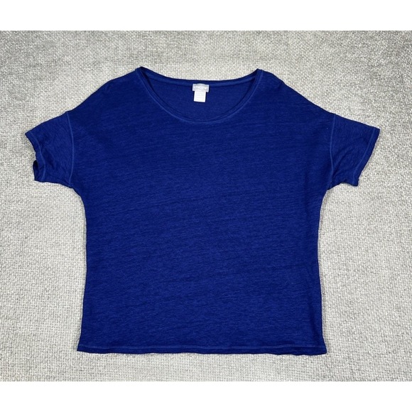 Chico's Tops - Chicos Linen Top Womens 1 Medium Blue T Shirt